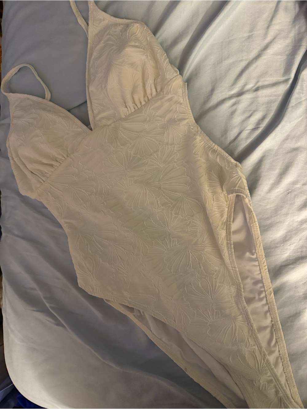 Textured Ivory One-Piece Swimsuit